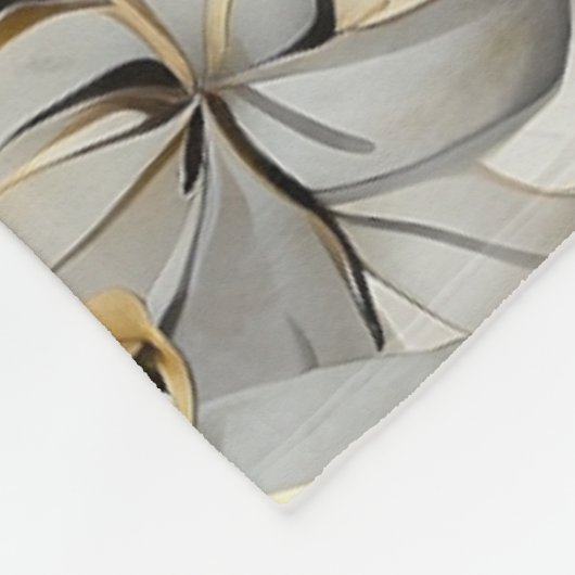 Schöne Silver Gold Palm Blätter Fleecedecke (Ecke)