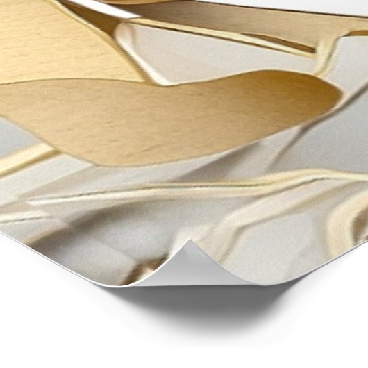 Schöne Silver Gold Palm Blätter Poster (Ecke)