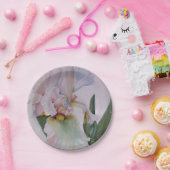 SCHÖNE SINGLE WEISSE IRIS PAPIERPLATTE PAPPTELLER (Party)