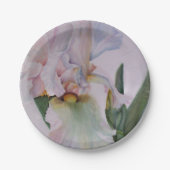 SCHÖNE SINGLE WEISSE IRIS PAPIERPLATTE PAPPTELLER (Vorderseite)