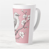 Schöne Singvogel-Illustration Milchtasse (Rechte Ecke)