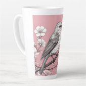 Schöne Singvogel-Illustration Milchtasse (Linke Ecke)