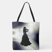 Schöne Sinti und Roma Girl Plays Violine Green Tasche (Rückseite)