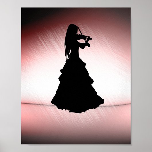Schöne Sinti und Roma Girl Plays Violine Poster (Vorne)