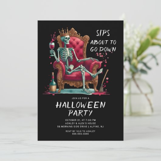 schöne Sips Halloween Einladung (Stehend Vorderseite)