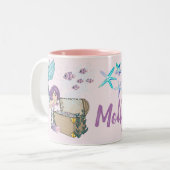 Schöne Sirene mit Tresor 30" x 60" Zweifarbige Tasse (Vorderseite Links)