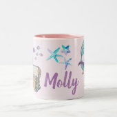 Schöne Sirene mit Tresor 30" x 60" Zweifarbige Tasse (Mittel)