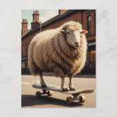 Schöne Skateboarding-Schafe Postkarte (Vorderseite)