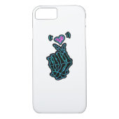 Schöne Skeletthandschuhe mit einem Herzsignal für Case-Mate iPhone Hülle (Rückseite)