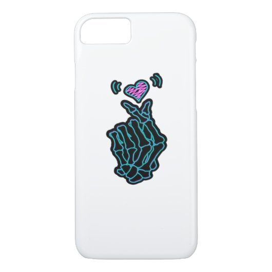 Schöne Skeletthandschuhe mit einem Herzsignal für Case-Mate iPhone Hülle (Rückseite)