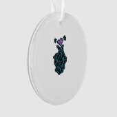 Schöne Skeletthandschuhe mit einem Herzsignal für Ornament (Vorderseite)