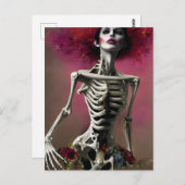 Schöne Skelettwomane Postkarte (Vorne/Hinten)