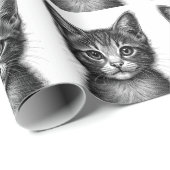 Schöne Skizze der jungen Katze Geschenkpapier (Rolleneckpunkt)