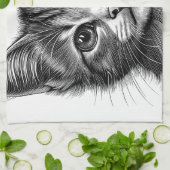 Schöne Skizze der jungen Katze Geschirrtuch (Gefaltet)