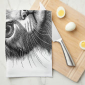 Schöne Skizze der jungen Katze Geschirrtuch (Viertel Falte)