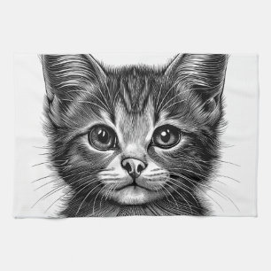 Schöne Skizze der jungen Katze Geschirrtuch