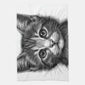 Schöne Skizze der jungen Katze Geschirrtuch (Vertikal)