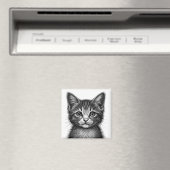 Schöne Skizze der jungen Katze Magnet (In Situ (Geschirrspüler))