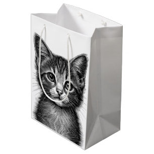 Schöne Skizze der jungen Katze Mittlere Geschenktüte