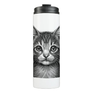 Schöne Skizze der jungen Katze Thermosbecher