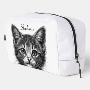 Schöne Skizze des jungen Katzen-Individuellen Name Waschbeutel