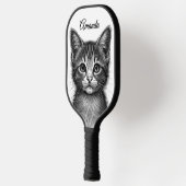 Schöne Skizze für junge Katzen Persönlich Pickleball Schläger (Links)