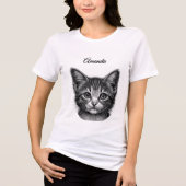 Schöne Skizze für junge Katzen Persönlich Tri-Blend Shirt (Vorderseite)