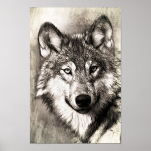 Schöne Skizze von Wolfs Gefechtsgestelle Poster