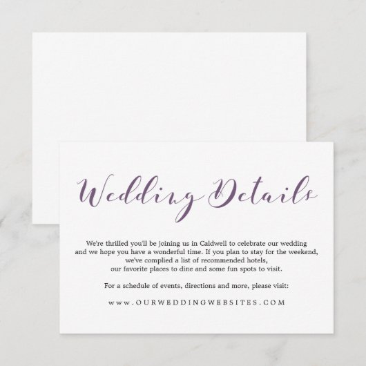 Schöne Skriptdetails | ABWEICHUNGEN Begleitkarte (Vorne/Hinten)