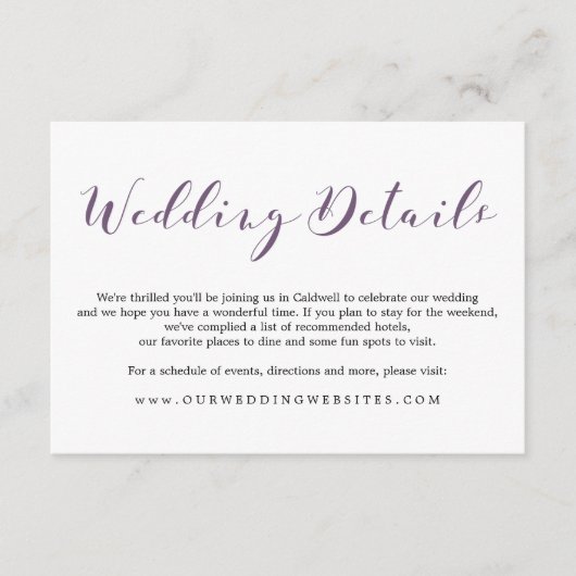 Schöne Skriptdetails | ABWEICHUNGEN Begleitkarte (Vorderseite)