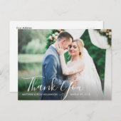 Schöne Skripthochzeit danke Fotokarte Postkarte (Vorne/Hinten)