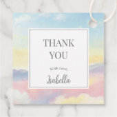 Schöne Sky and Clouds Baby Dusche Vielen Dank Geschenkanhänger (Rückseite)