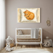 Schöne Sleeping Ginger Kitten Wasserfarbe Poster