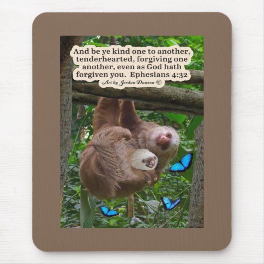 Schöne Sloth-Schrift: Ephesians 4:32 Mousepad (Vorne)