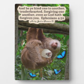 Schöne Sloth Scripture Plaque Ephesians 4:32 Fotoplatte (Vorderseite)
