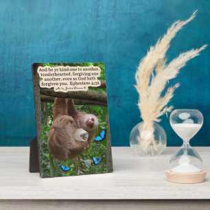 Schöne Sloth Scripture Plaque Ephesians 4:32 Fotoplatte