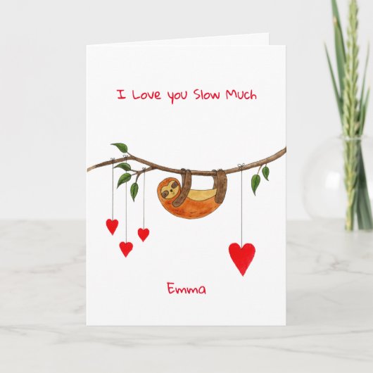 Schöne Sloth Valentine-Tageskarte Karte (Vorderseite)