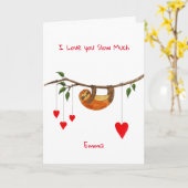 Schöne Sloth Valentine-Tageskarte Karte (Gelbe Blume)