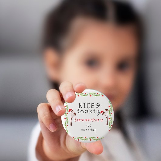 Schöne S'mores-Marshmallows Kinder-Weihnachts-Gebu Button