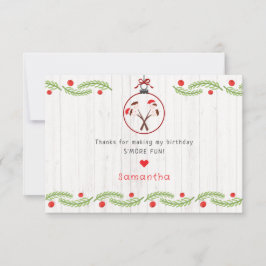 Schöne S'mores-Marshmallows Kinder Weihnachts-Gebu Dankeskarte