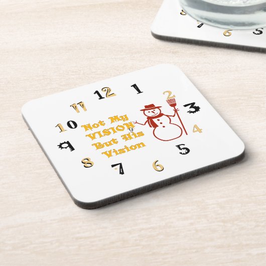 Schöne Snowman Weihnachten Wunderbare Vision Getränkeuntersetzer (Linke Seite)