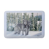 Schöne Snowy Irish Wolfhound Scene Badematte (Vorderseite)