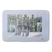 Schöne Snowy Irish Wolfhound Scene Badematte (Vorderseite)