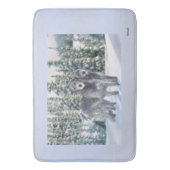 Schöne Snowy Irish Wolfhound Scene Badematte (Vorderseite Vertikal)