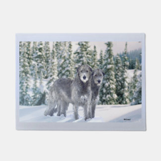 Schöne Snowy Irish Wolfhound Scene Fußmatte