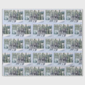 Schöne Snowy Irish Wolfhound Scene Geschenkpapier (Flach)