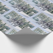 Schöne Snowy Irish Wolfhound Scene Geschenkpapier (Ecke)