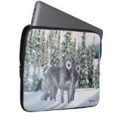Schöne Snowy Irish Wolfhound-Szene Laptopschutzhülle (Vorne Rechts)