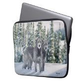 Schöne Snowy Irish Wolfhound-Szene Laptopschutzhülle (Vorderseite Links)