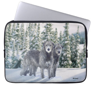 Schöne Snowy Irish Wolfhound-Szene Laptopschutzhülle